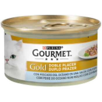 Gourmet Gold Duplo Prazer Peixe Oceano c/ Espinafres 85gr